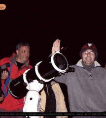 Astro Tajo. Javier y el grupo para ver las estrellas por la noche