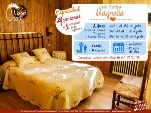 Oferta Casa Magnolia para 5 personas verano Alto Tajo